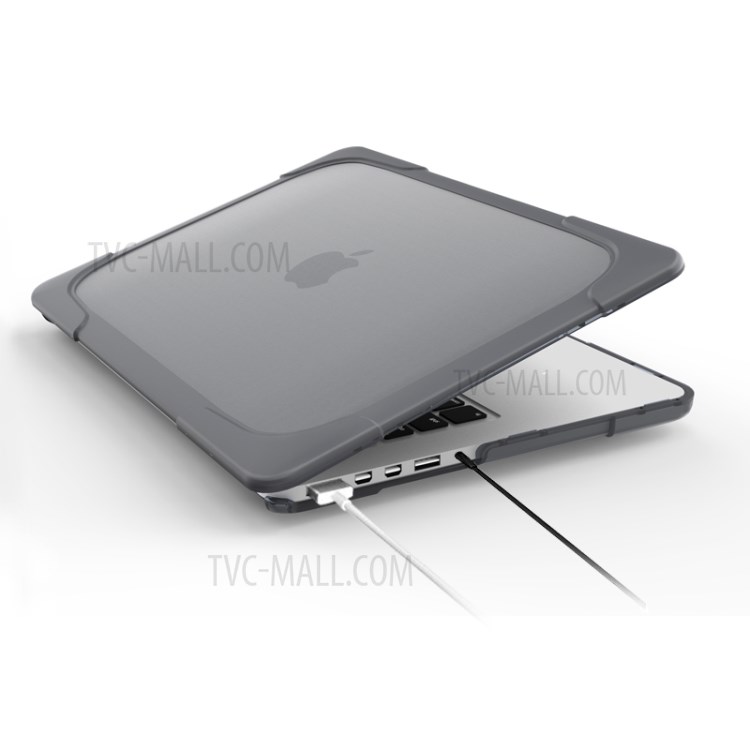 Two-piece Plastic + TPU with Stand Shell for Macbook New Pro 13" A2251 A2289 2020 - Grey-19