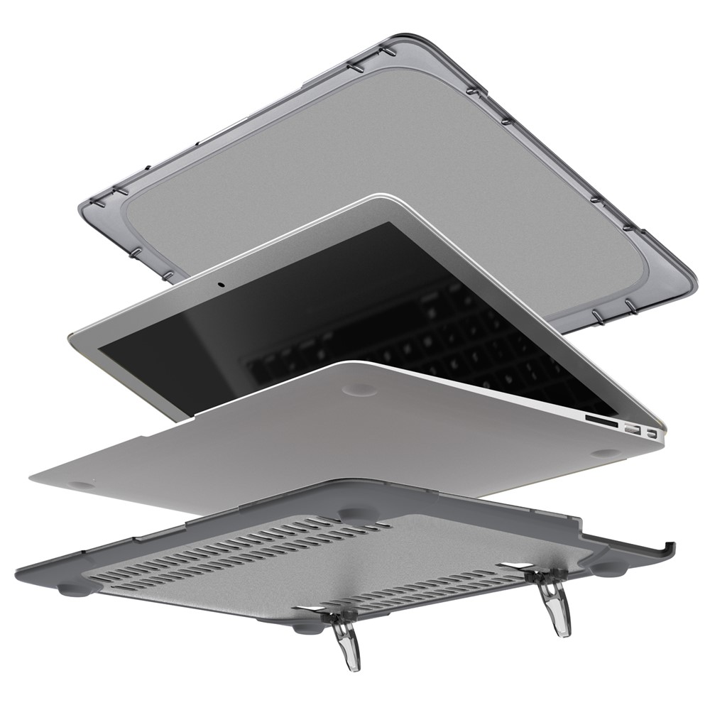 Case di Protezione Ibrido PC+TPU Trasparente Per MacBook Air 13 "(a1932/a2179) 2018/2019/2020 - Grigio-10