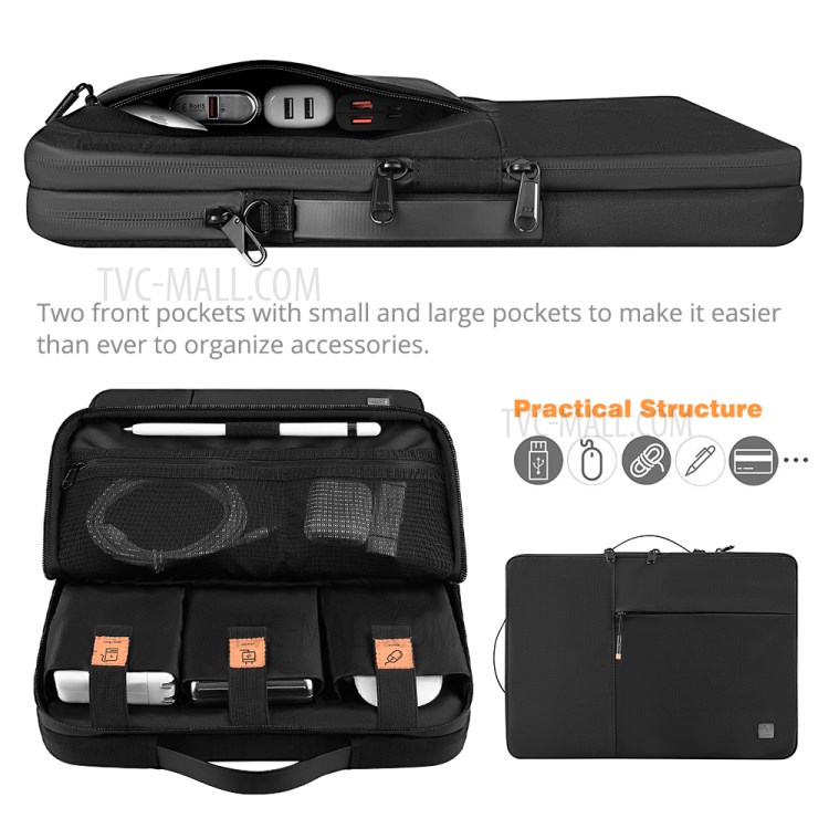Bolsa De Transporte Laptop WIWU Bolsa À Prova De Água De Grande Capacidade À Prova De Choque Para 13 Polegadas Cadernos Laptops MacBook-9