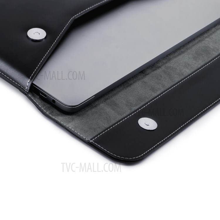 LENTION Leather Sleeve Case for New MacBook Pro 16 inch with Multi-Touch Bar - Black-2