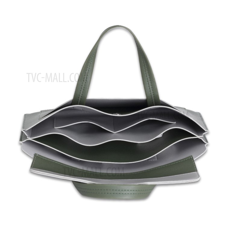 CARTINOE Leather Laptop Bag Laptop Sleeve Bag Tote Bag Hand Bag for 14''/15''/15.4'' Laptop - Green-3