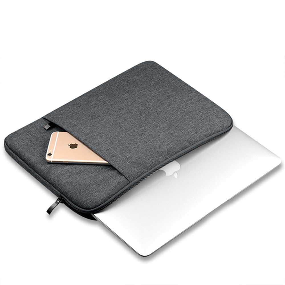Nylon Laptop Sleeve Protective Case for 11-inch Laptop Computer Soft Plush Bag - Dark Grey-3
