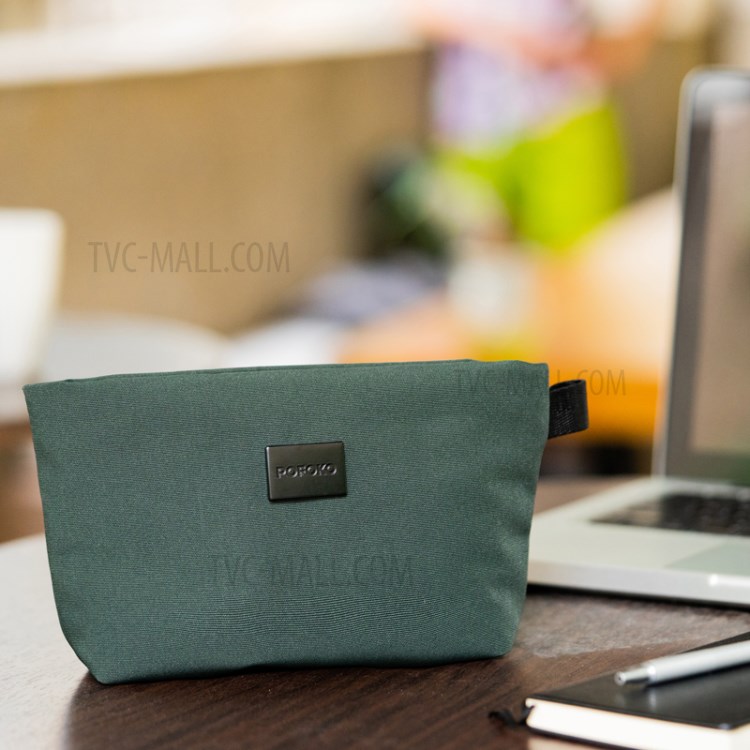 POFOKO E100 Storage Pouch Zipper Bag Case for Laptop Power Adapter Wireless Mouse Earphones Charging Cable - Green-8
