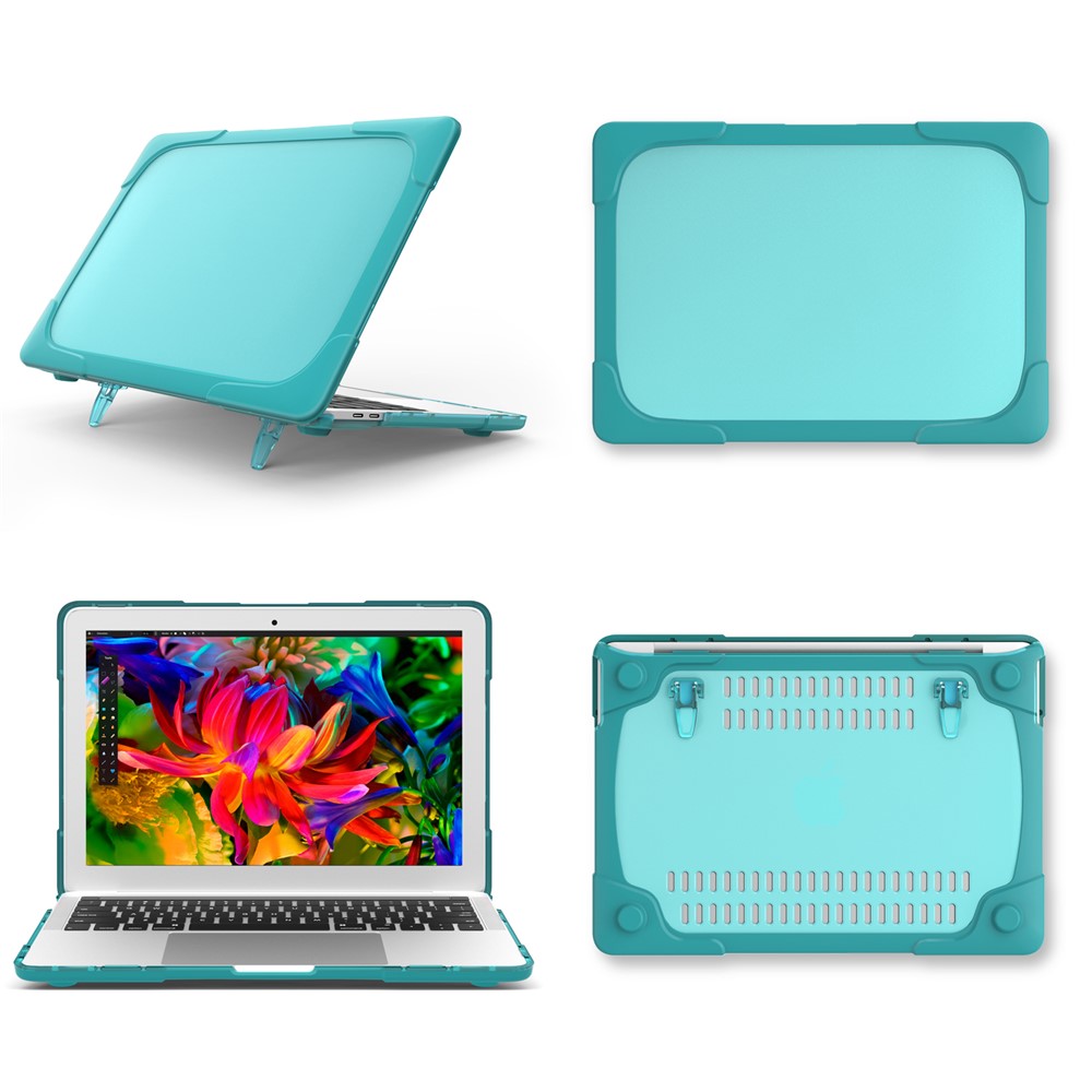 Two-piece Plastic + TPU Protective Laptop Case for MacBook Pro 13 inch with/without Touch Bar (2020-2016) A1706 A1989 A2159 A1708 - Baby Blue-2