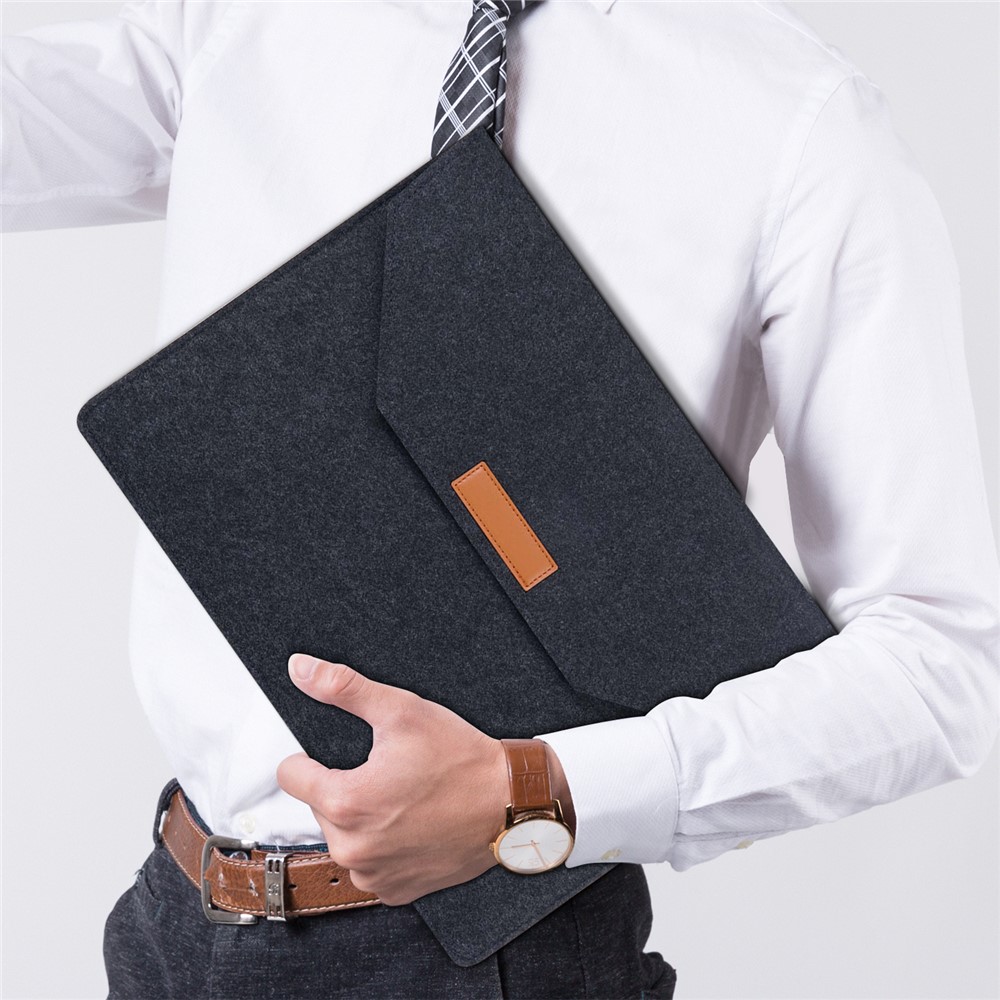 Dual Pocket Laptop Inner Bag Tablet Storage Bag Sleeve Case Protector for 15.6 inch Notebook - Black-9