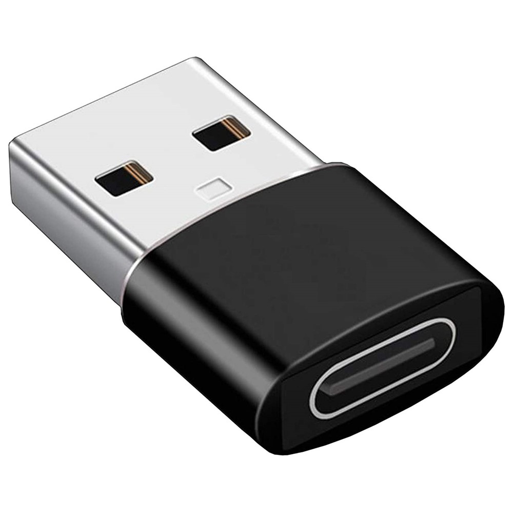 XQ-ZH0010 USB OTG Male to Type-C Female Adapter USB to USB-C Connector Charging Data Transfer Converter - Black-2