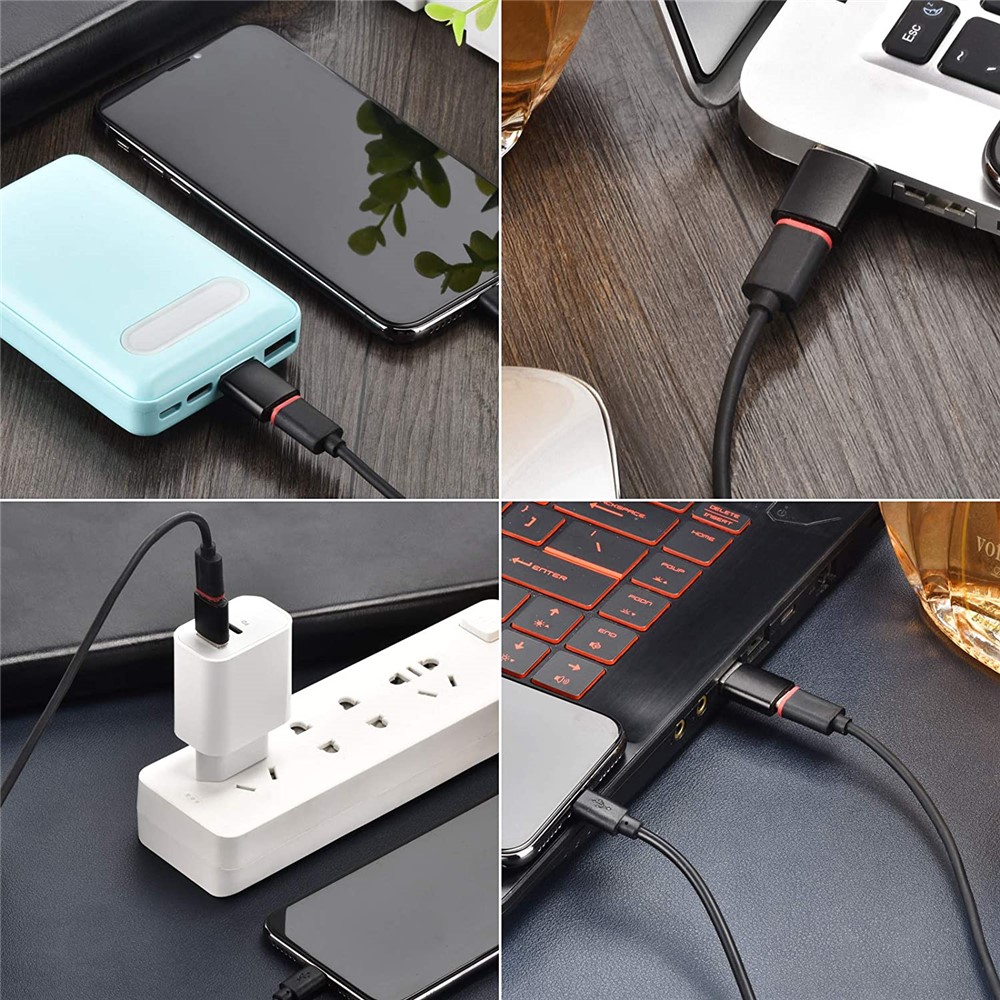 XQ-ZH0010 USB OTG Adaptador Feminino do Tipo c USB Para USB-C Conversor de Transferência de Dados de Carregamento - Preto