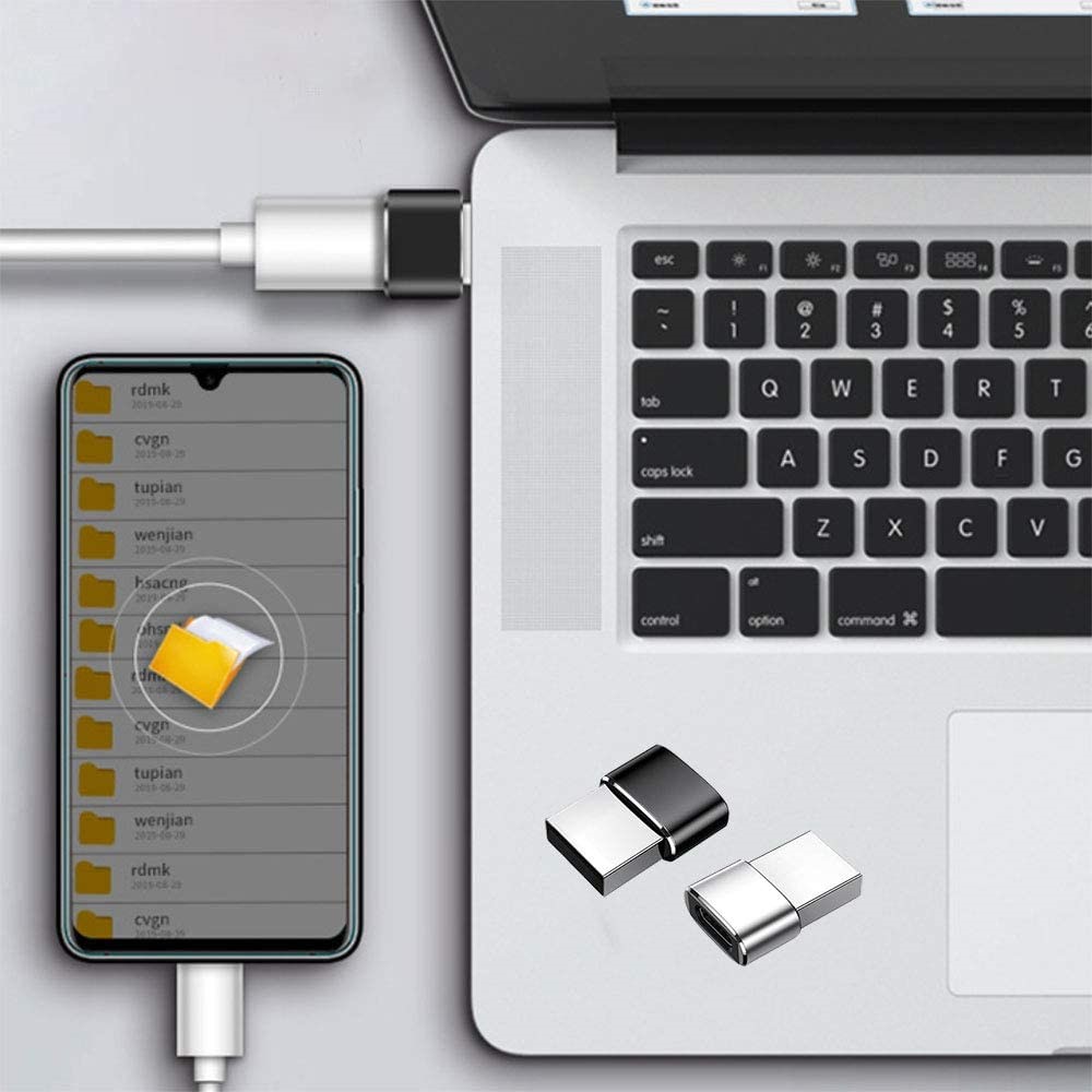 XQ-ZH0010 USB OTG Male to Type-C Female Adapter USB to USB-C Connector Charging Data Transfer Converter - Black-5