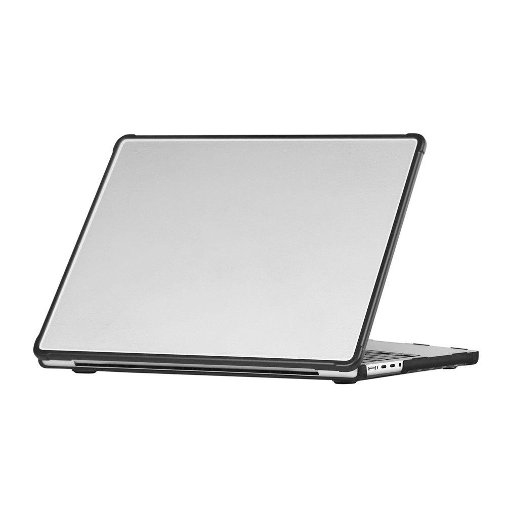 For MacBook Pro 14 inch (2026) / (2025) / (2024) / (2023) / (2022) / (2021) Case Ultra Thin PC TPU Hard Shell Cover with Reinforced Corners - Transparent Black