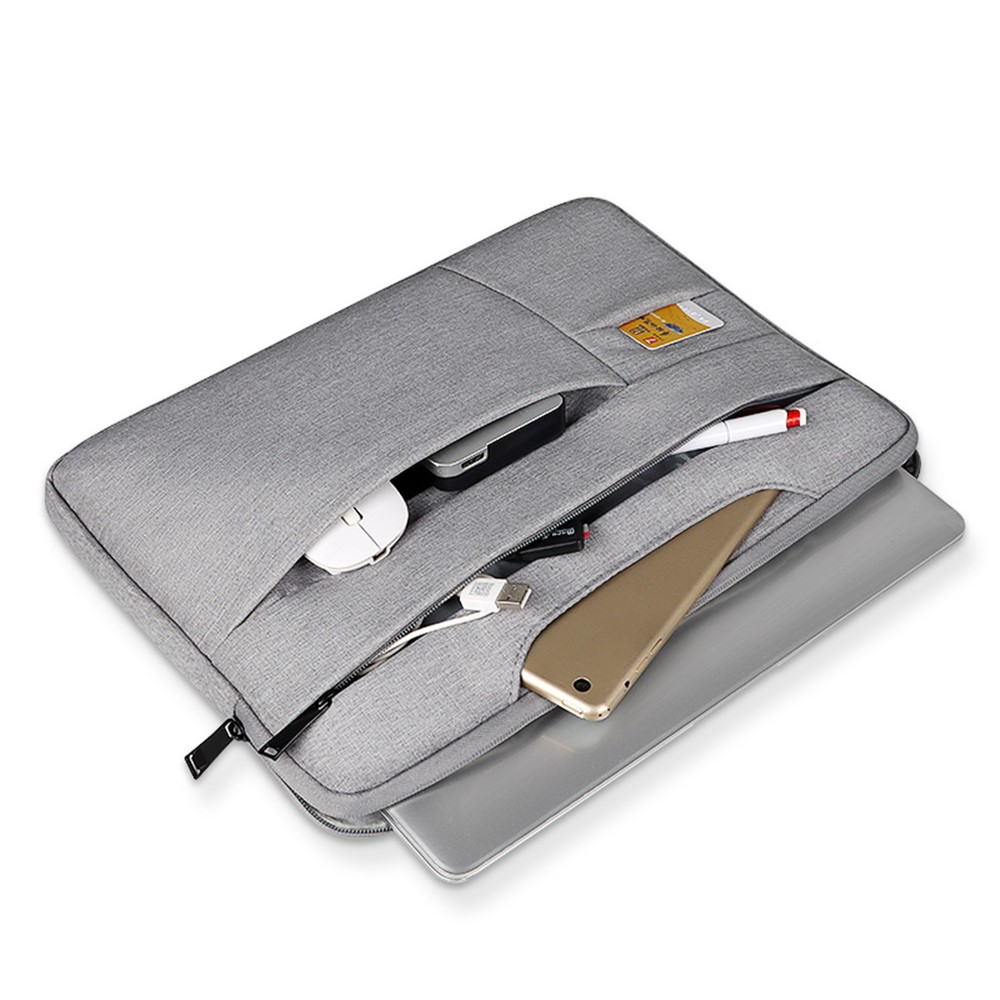 ND05S Shockproof Liner Laptop Bag Waterproof Carrying Case with Multiple Pockets for 15.6 Inch Notebook - Grey-2