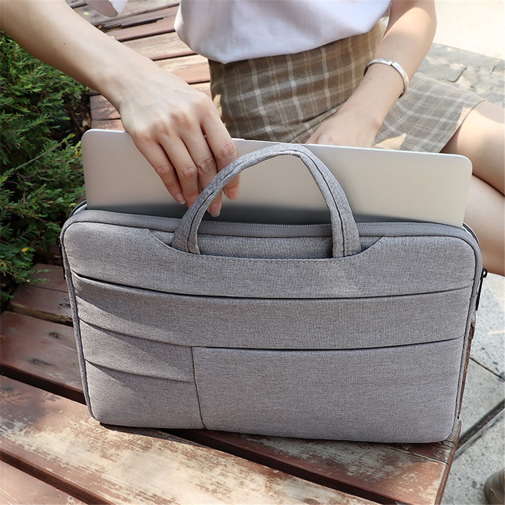 ND05S Shockproof Liner Laptop Bag Waterproof Carrying Case with Multiple Pockets for 15.6 Inch Notebook - Grey-4
