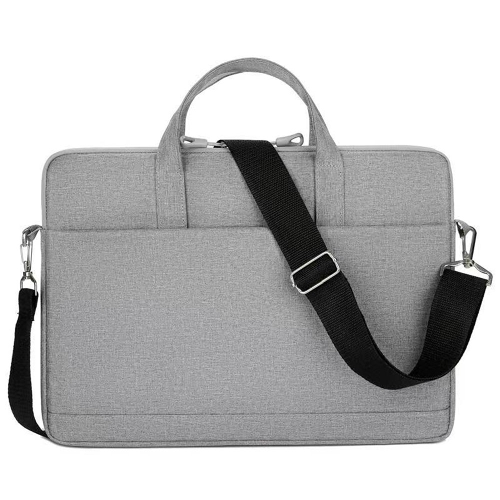 028 Série Universal Oxford Tissu + Polyester Soft Soft Sleeve Notebook Porte-sacs Pochette Avec Bandoulière Pour 14 - Ordinateur Portable De 14,6 Pouces - Gris