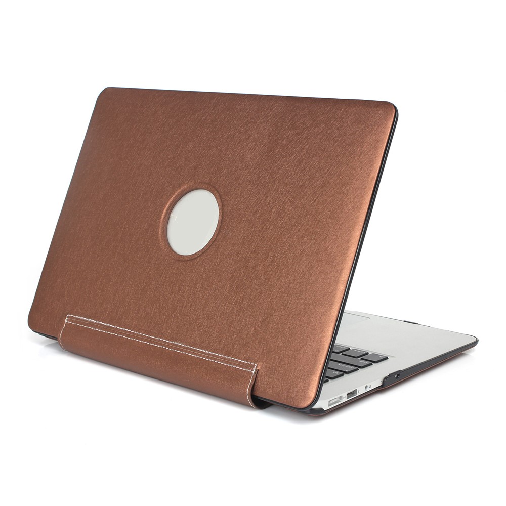 One Piece PU Leather + PC Protective Shell Case for MacBook Pro 13.3-inch (A1706/A1708/A1989/A2159/A2289/A2251/A2338) - Copper-2