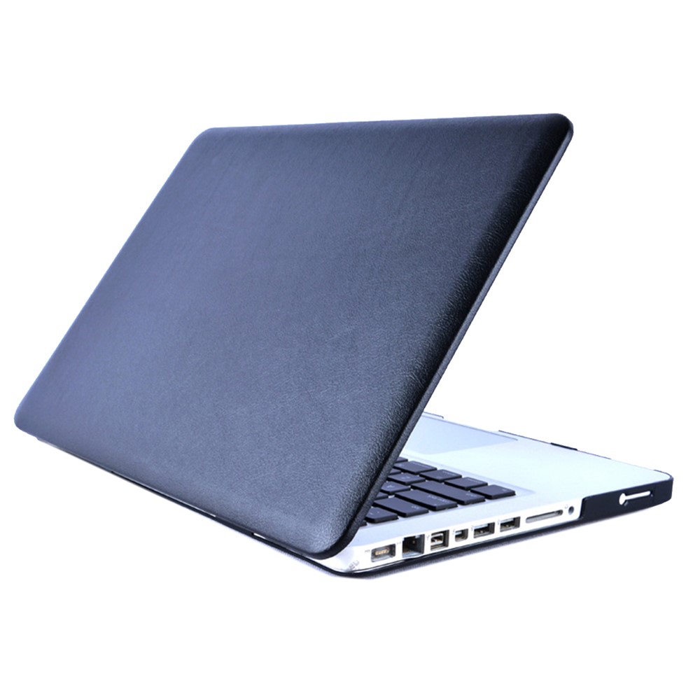 Single Side PU Leather Coated PC Protective Case with Hollow-out Bottom for MacBook Pro 13.3-inch (A1278) - Black-3