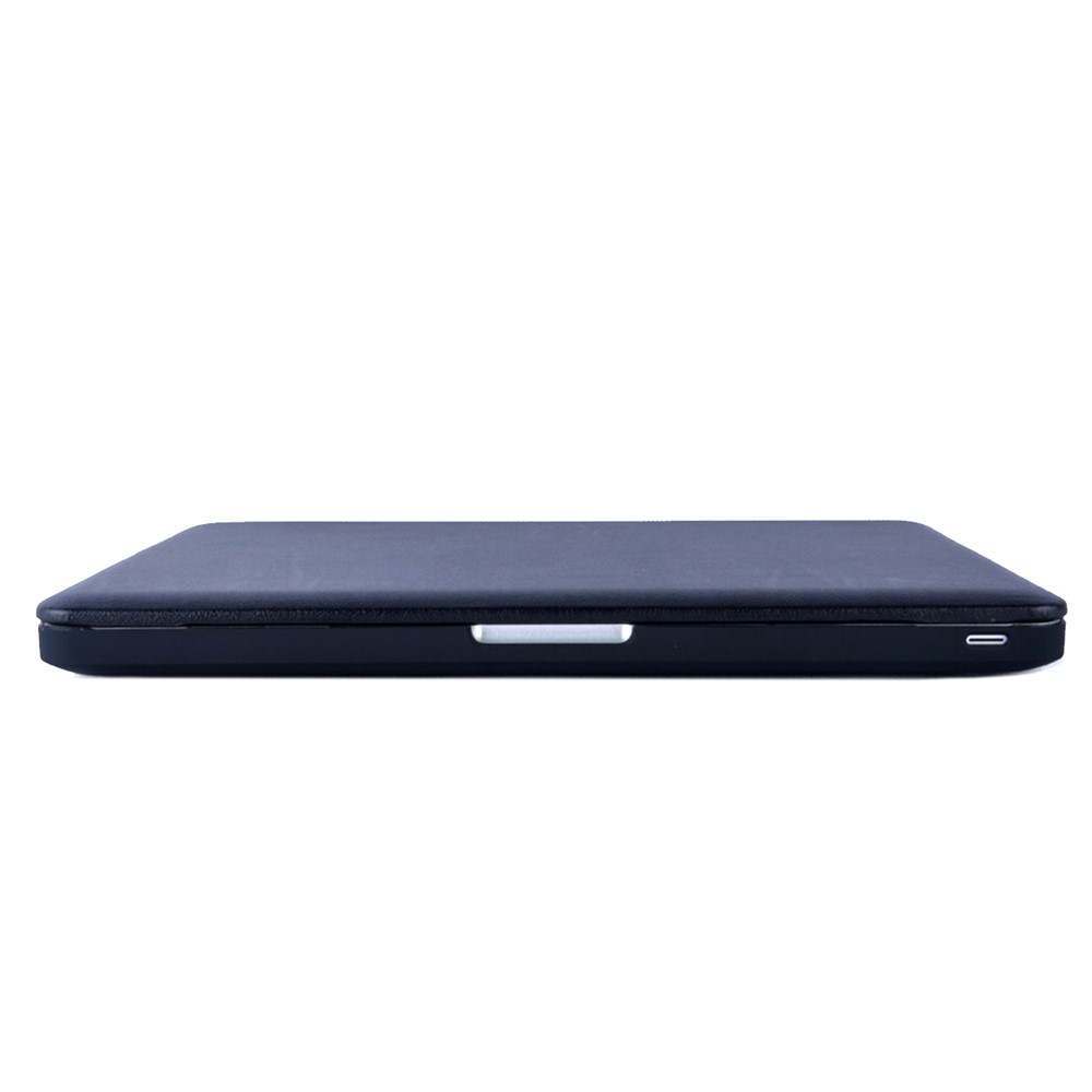 Single Side PU Leather Coated PC Protective Case with Hollow-out Bottom for MacBook Pro 13.3-inch (A1278) - Black-4