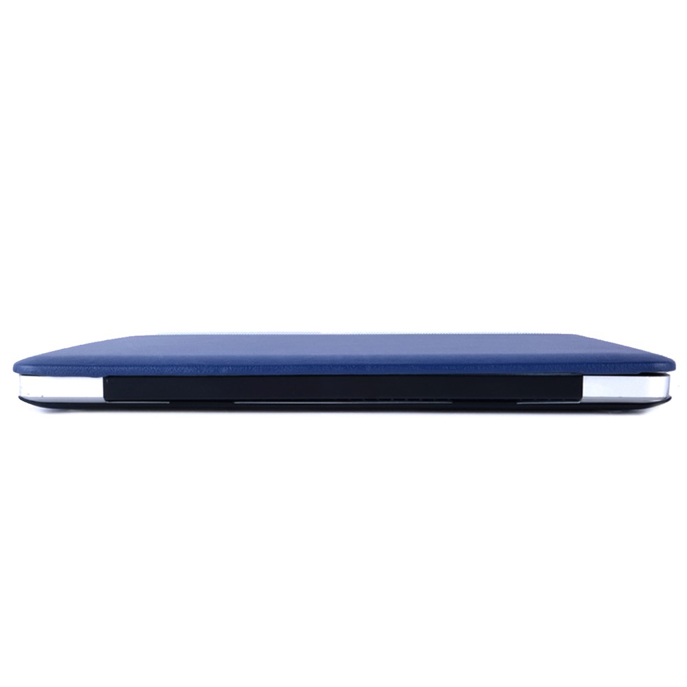 Single Side PU Leather Coated PC Protective Case for MacBook Pro Retina 13-inch (A1425/A1502) - Dark Blue-5