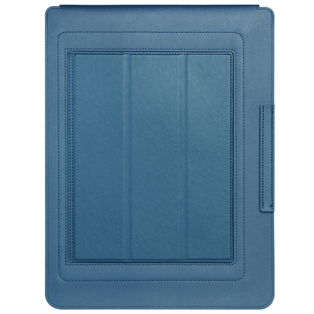 13.5 inch Notebook Waterproof Protection Sleeve Bag PU Leather Vertical Carrying Pouch Laptop Stand - Blue-9