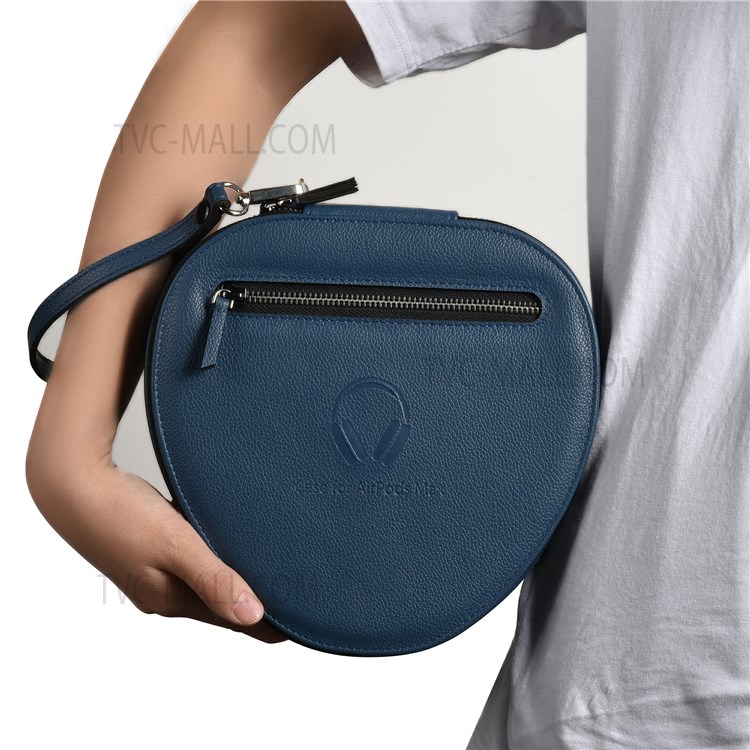 WIWU Protective Leather Shell Travel Carrying Bag Headphone Storage Box Compact Design Storage Accessories for AirPods Max - Blue-2