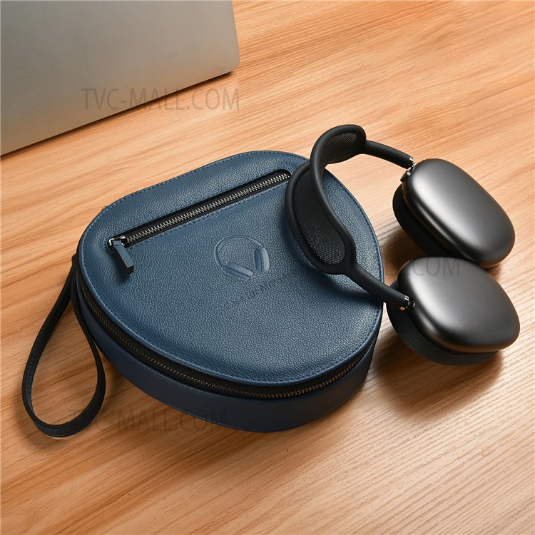 WIWU Protective Leather Shell Travel Carrying Bag Headphone Storage Box Compact Design Storage Accessories for AirPods Max - Blue-3