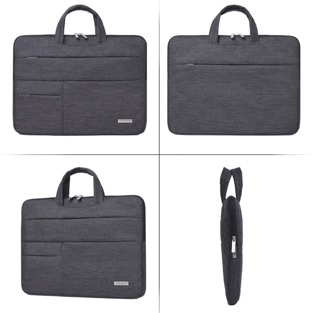 CANVASARTISAN L3-102 Large Handbag High-quality Polyester Notebook Sleeve Computer Sleeve 14'' Laptop Bag with Small Pouch Bag - Light Grey-5