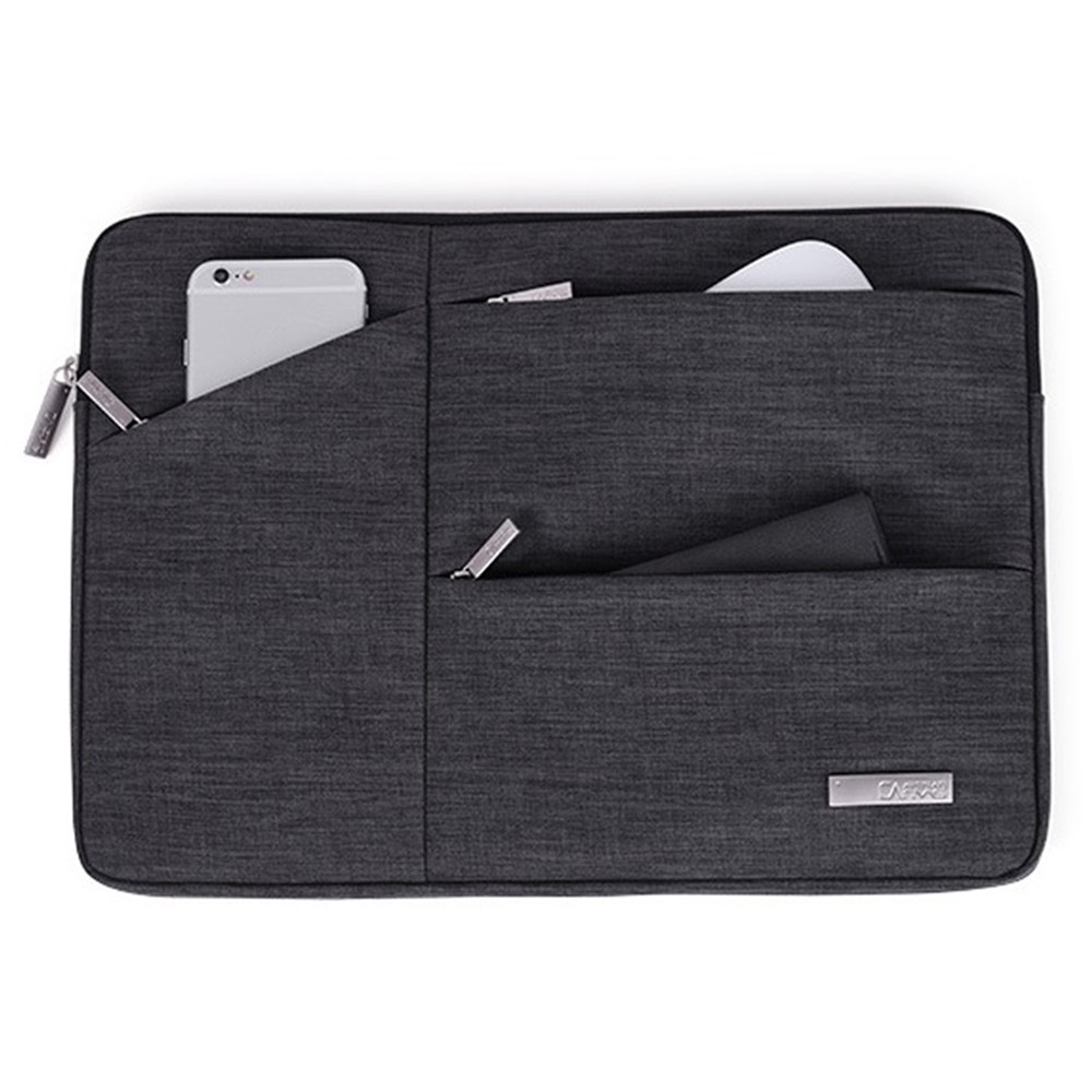 CANVASARTISAN L2-108 Slim Zipper Laptop Case Large Capacity Carrying Bag with Mini Storage Pouch for 12" Laptops - Dark Grey-2