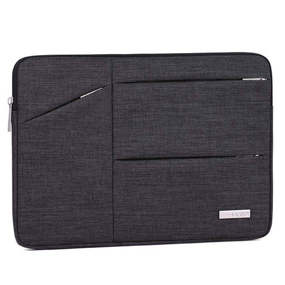CANVASARTISAN L2-108 Slim Zipper Laptop Case Large Capacity Carrying Bag with Mini Storage Pouch for 12" Laptops - Dark Grey-3