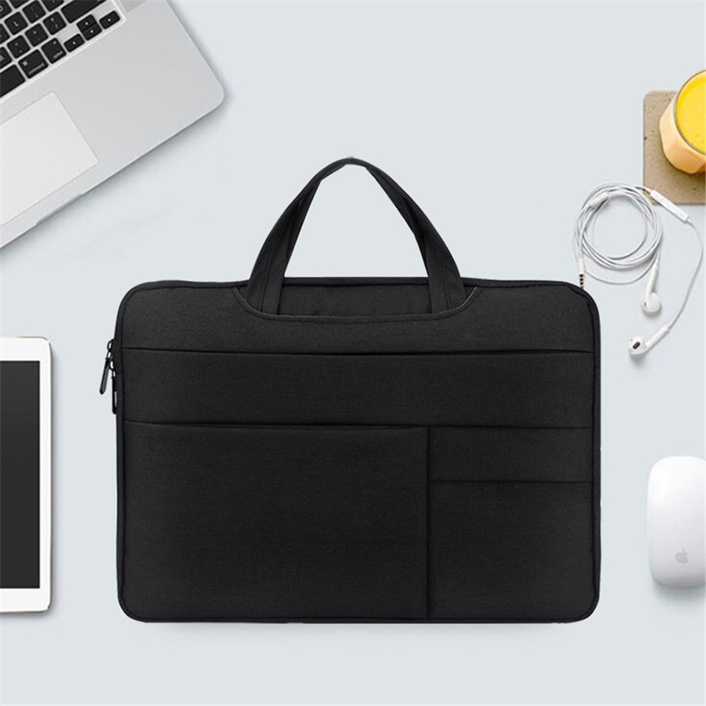 13.3-inch Laptop Sleeve Case Waterproof Oxford Cloth Handheld Carrying Bag Notebook Handbag - Black-2