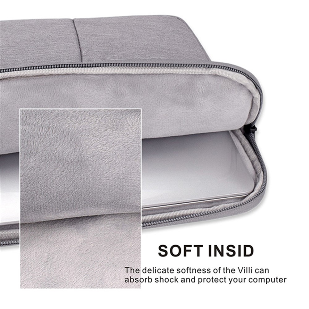 13.3-inch Laptop Sleeve Case Waterproof Oxford Cloth Handheld Carrying Bag Notebook Handbag - Black-4
