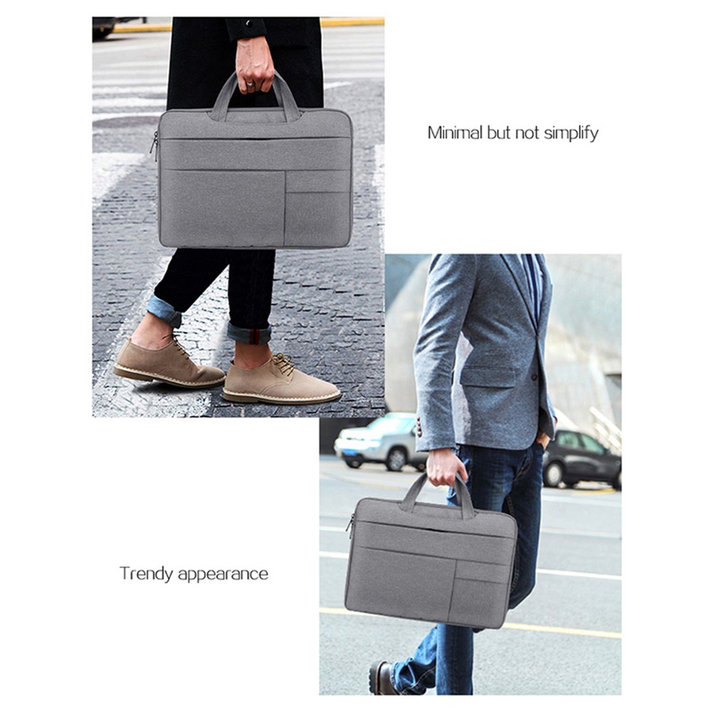 13.3-inch Laptop Sleeve Case Waterproof Oxford Cloth Handheld Carrying Bag Notebook Handbag - Black-6