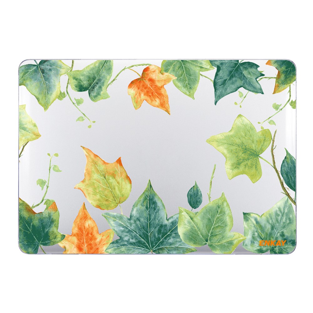 ENKAY Forest Series Vivid Pattern Transparent Polycarbonate Laptop Case Hard PC Notebook Cover for MacBook Pro 16.2'' A2485 - Ivy-3