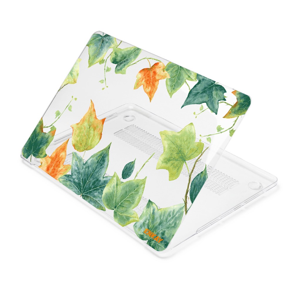 ENKAY Forest Series Vivid Pattern Transparent Polycarbonate Laptop Case Hard PC Notebook Cover for MacBook Pro 16.2'' A2485 - Ivy-4