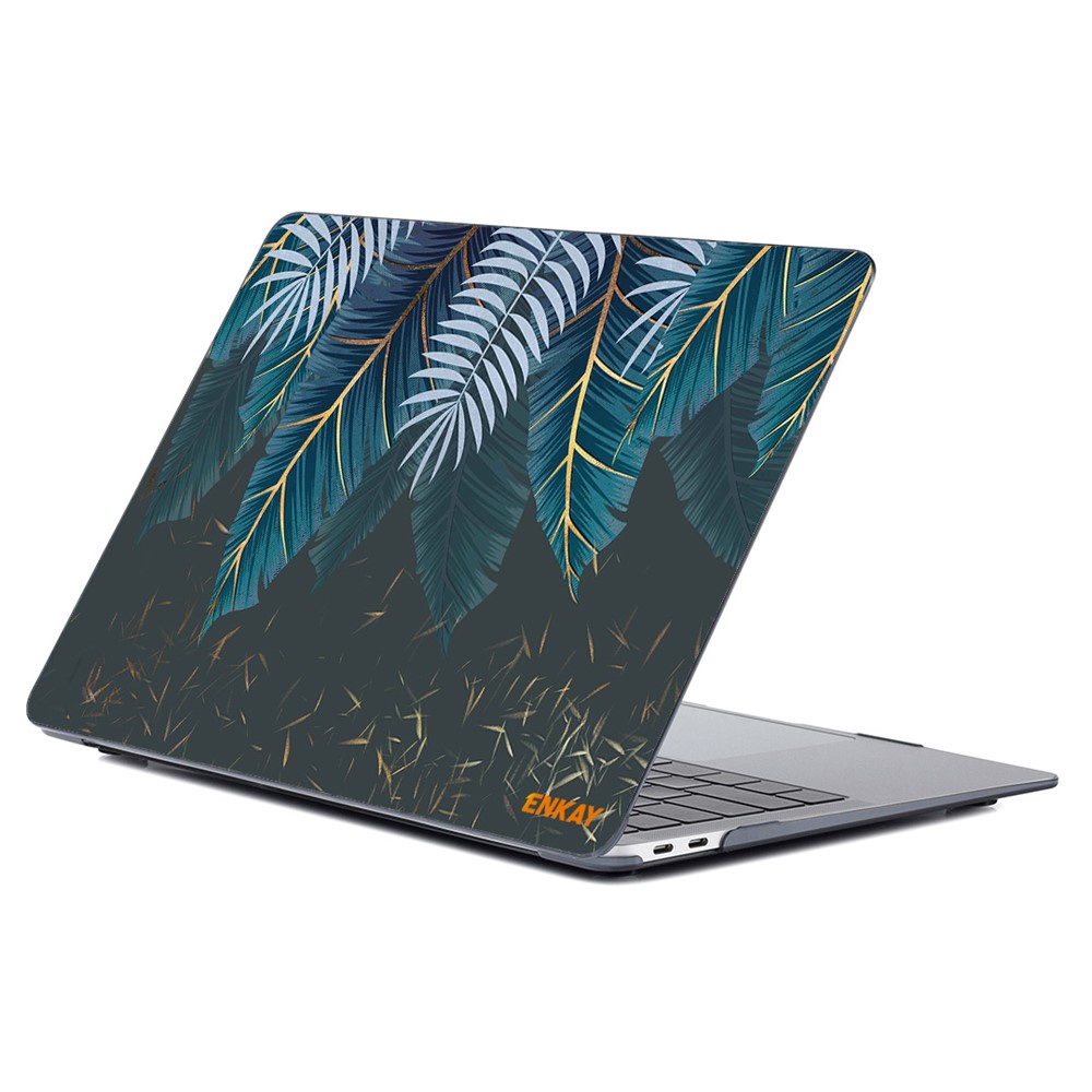 ENKAY Fashionable Shockproof Natural Pattern Laptop Protector Hard PC Case Notebook Cover for MacBook Air 13.3-inch A1932 (2018) - Palm Frond-1