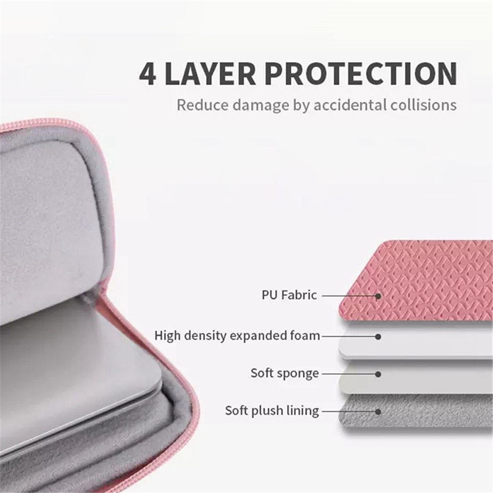 CANVASARTISAN L30-01 12-inch Laptop PU Leather Protective Sleeve Soft Liner Rhombus Design Notebook Tablet Carrying Case Bag-6