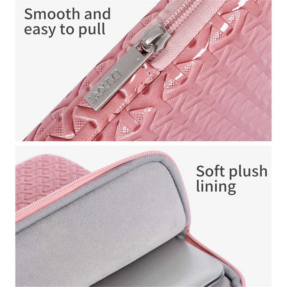 CANVASARTISAN L30-01 12-inch Laptop PU Leather Protective Sleeve Soft Liner Rhombus Design Notebook Tablet Carrying Case Bag-7