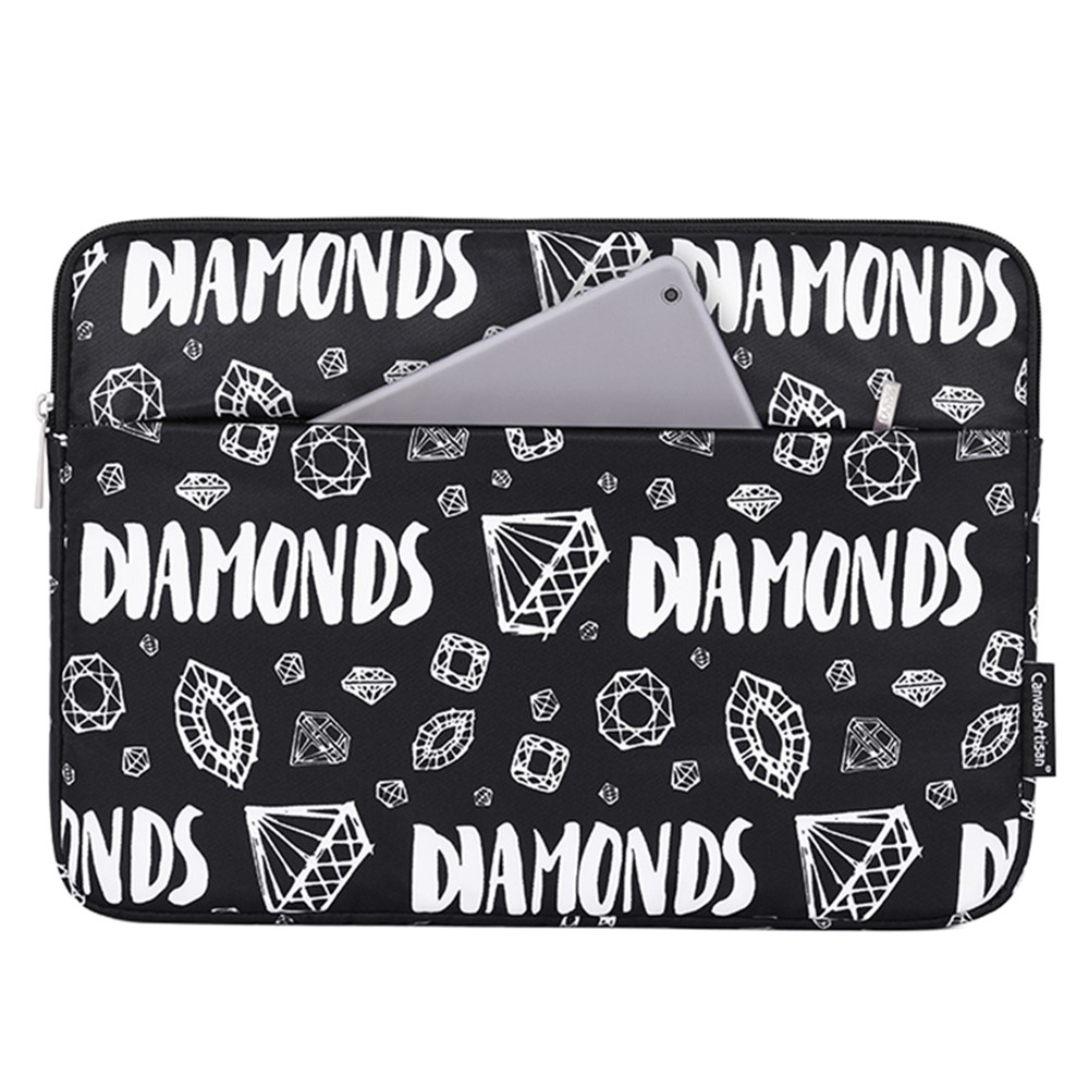 CANVASARTISAN H15-11 Diamond Pattern Soft Lining Laptop Sleeve Storage Bag Notebook Carrying Case for 12-inch Notebook-1