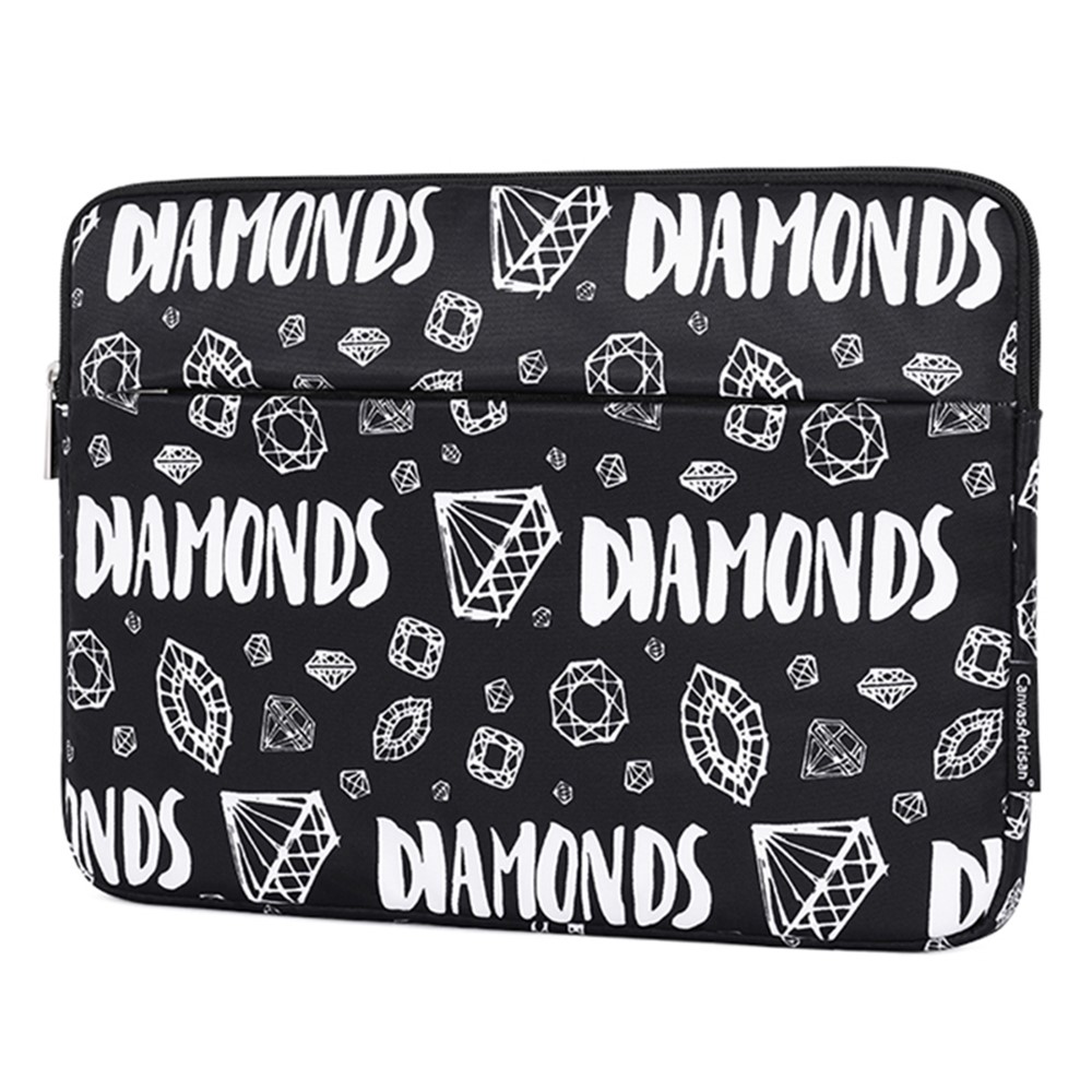 CANVASARTISAN H15-11 Diamond Pattern Soft Lining Laptop Sleeve Storage Bag Notebook Carrying Case for 12-inch Notebook-2