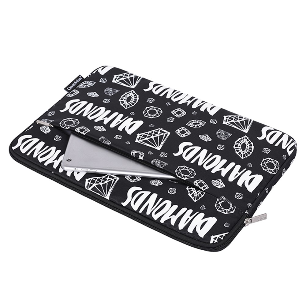 CANVASARTISAN H15-11 Diamond Pattern Soft Lining Laptop Sleeve Storage Bag Notebook Carrying Case for 12-inch Notebook-3