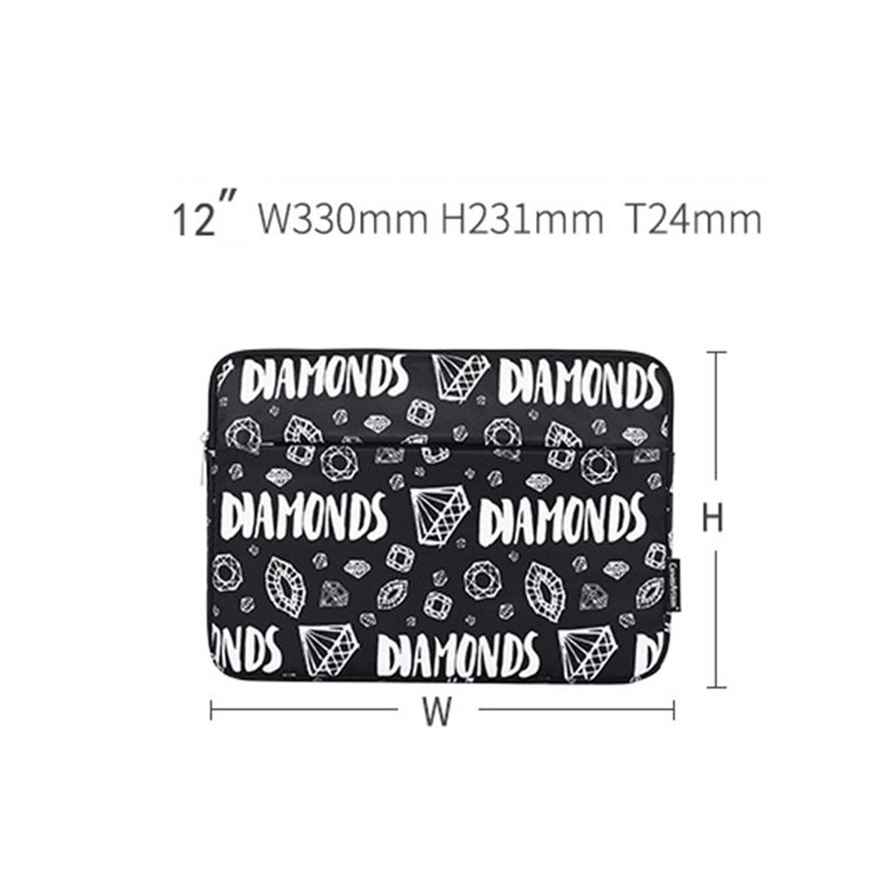 CANVASARTISAN H15-11 Diamond Pattern Soft Lining Laptop Sleeve Storage Bag Notebook Carrying Case for 12-inch Notebook-9