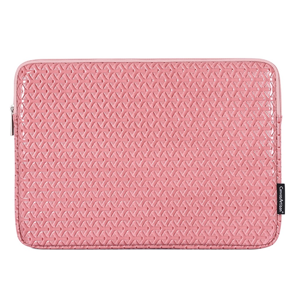 CANVASARTISAN L30-01 Rhombus Pattern PU Leather Laptop Protective Sleeve Notebook Carrying Bag for 14-inch Laptop-2