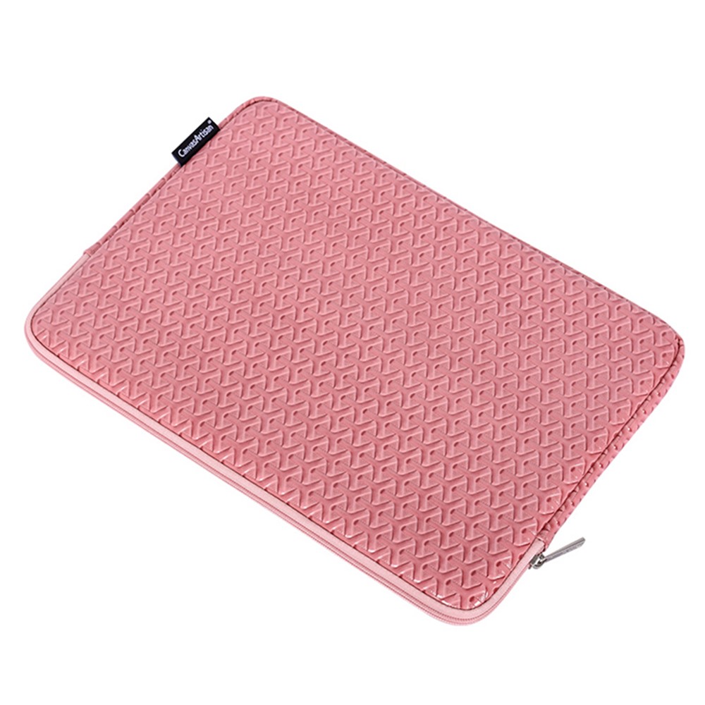 CANVASARTISAN L30-01 Rhombus Pattern PU Leather Laptop Protective Sleeve Notebook Carrying Bag for 14-inch Laptop-5