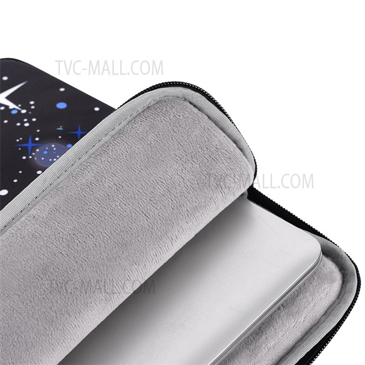 CANVASARTISAN H16-T0123 Starry Sky Pattern Zipper Laptop Sleeve Notebook Bag with Small Storage Bag for 12-inch Laptop-8