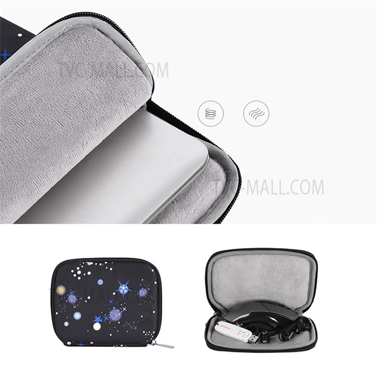 CANVASARTISAN H16-T0123 Starry Sky Pattern Soft Liner Bag Laptop Sleeve Carrying Case with Small Storage Bag for 11-inch Laptop-5