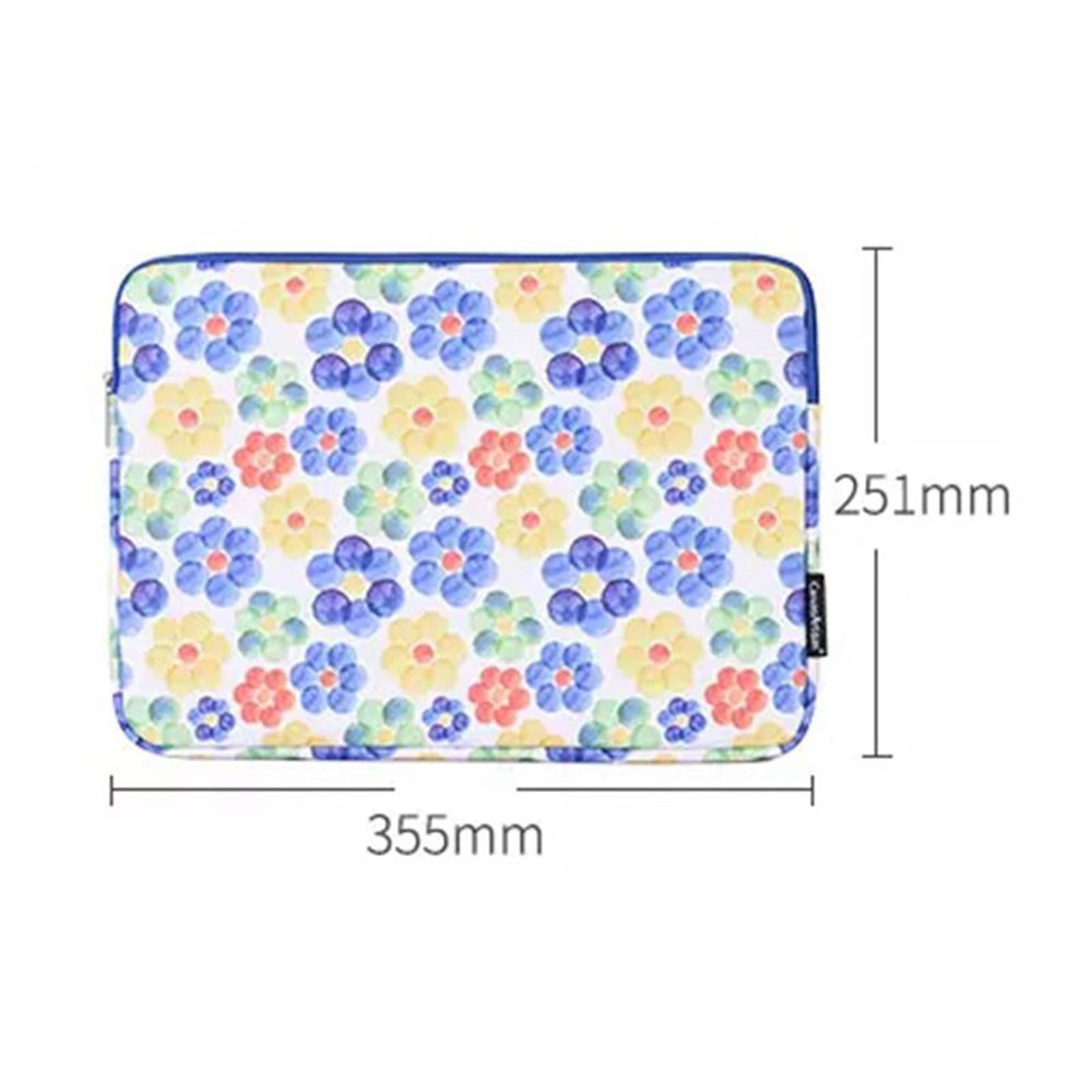 CANVASARTISAN G51-01 Flower Pattern PU Leather Laptop Sleeve Ultra-thin Notebook Carrying Case for 13-inch Laptop-6