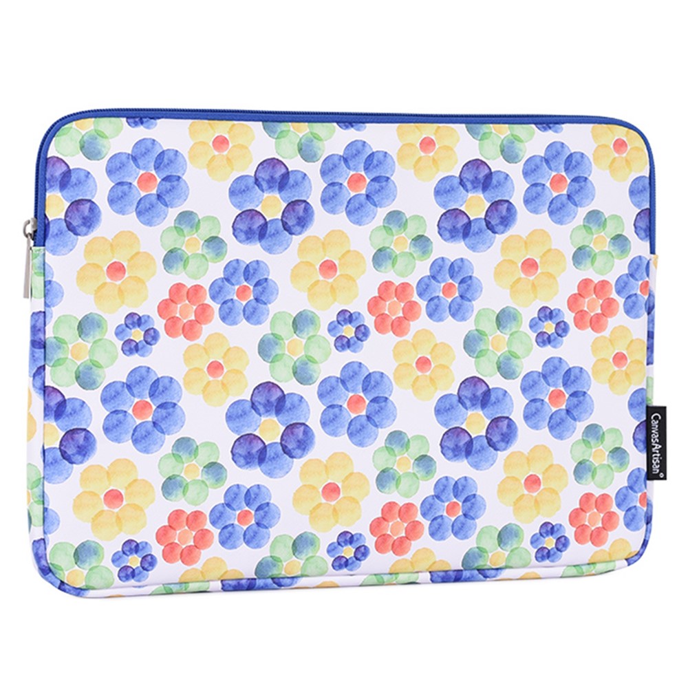 CANVASARTISAN G51-01 14-inch Laptop Protective Sleeve Flower Printing PU Leather Notebook Carrying Bag-1