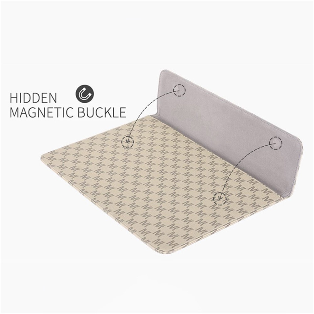 CANVASARTISAN E60-01 15-inch Laptop Shockproof Sleeve Bag PU Leather Carrying Case with Letter M Pattern-5