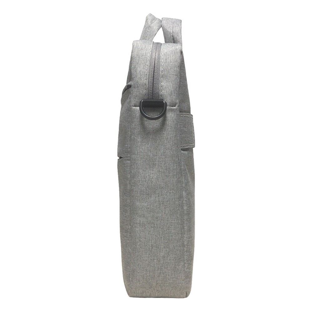 15.6 inch Notebook Carrying Pouch Multi-pockets Design Oxford Cloth Waterproof Laptop Zipper Handbag Crossbody Bag - Grey-4