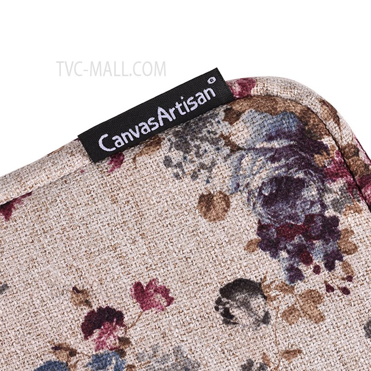 CANVASARTISAN H2-T0223 Soft Liner Full Prottection Laptop Sleeve Flower Pattern Notebook Carrying Case with Small Bag - White/for 11-inch Laptop-8