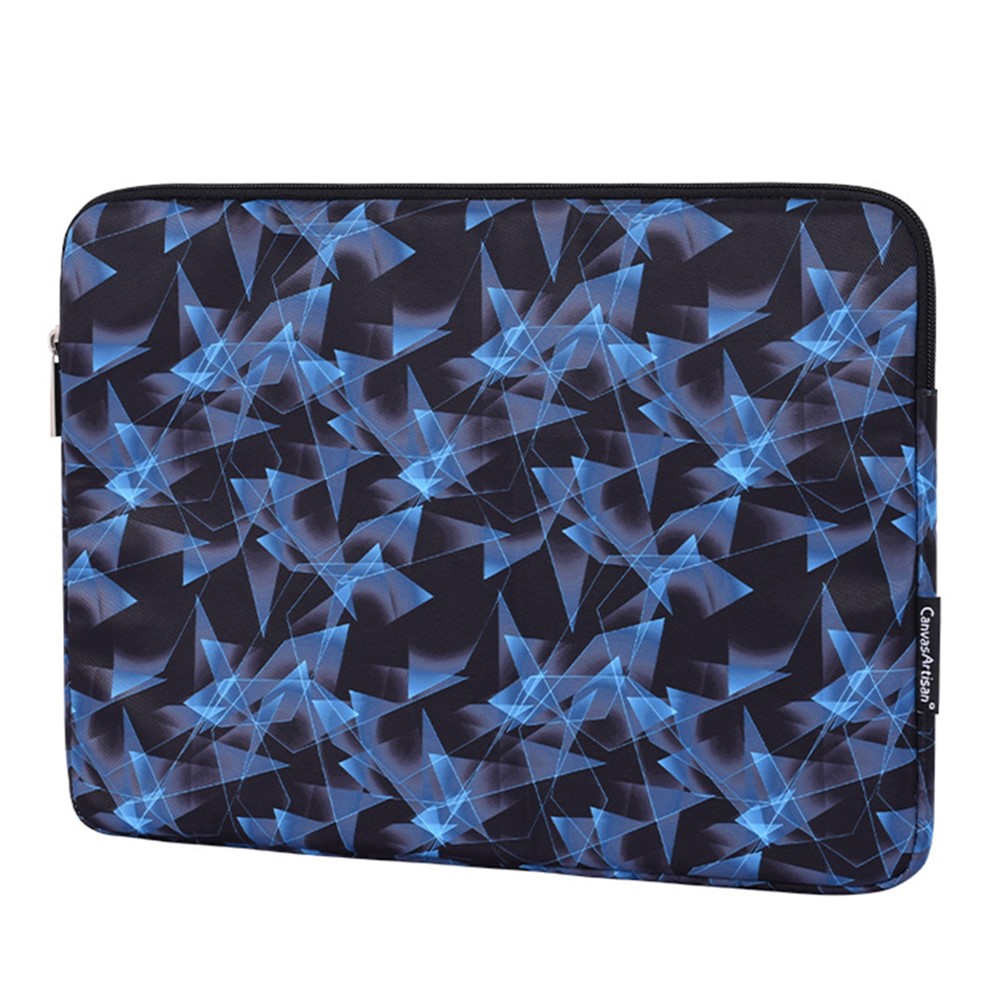 CANVASARTISAN H11-T0121 3D Diamond Pattern PU Leather Shockproof Laptop Sleeve Zipper Notebook Case with Small Bag - Blue/for 11-inch Laptop-2