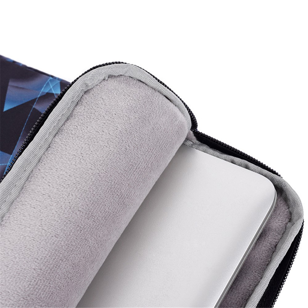 CANVASARTISAN H11-T0121 3D Diamond Pattern PU Leather Shockproof Laptop Sleeve Zipper Notebook Case with Small Bag - Blue/for 11-inch Laptop-7