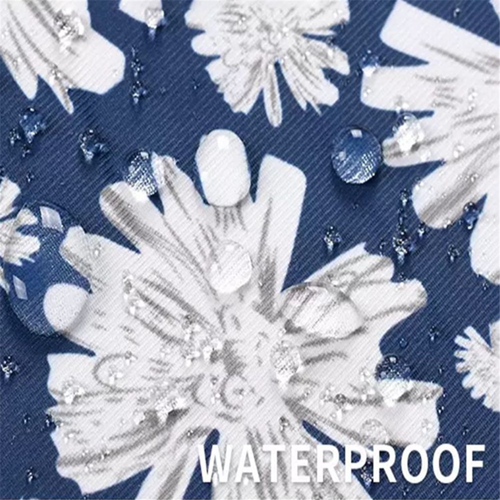 CANVASARTISAN H34-B01 Chrysanthemum Pattern Laptop Handbag Polyester Zipper Notebook Carrying Bag with Handle Design - Blue/for 13-inch Laptop-7